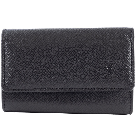 Louis Vuitton Key Case Multicle 6 M30500 Taiga Leather Black Men's 6-ring Noi... - Picture 1 of 16
